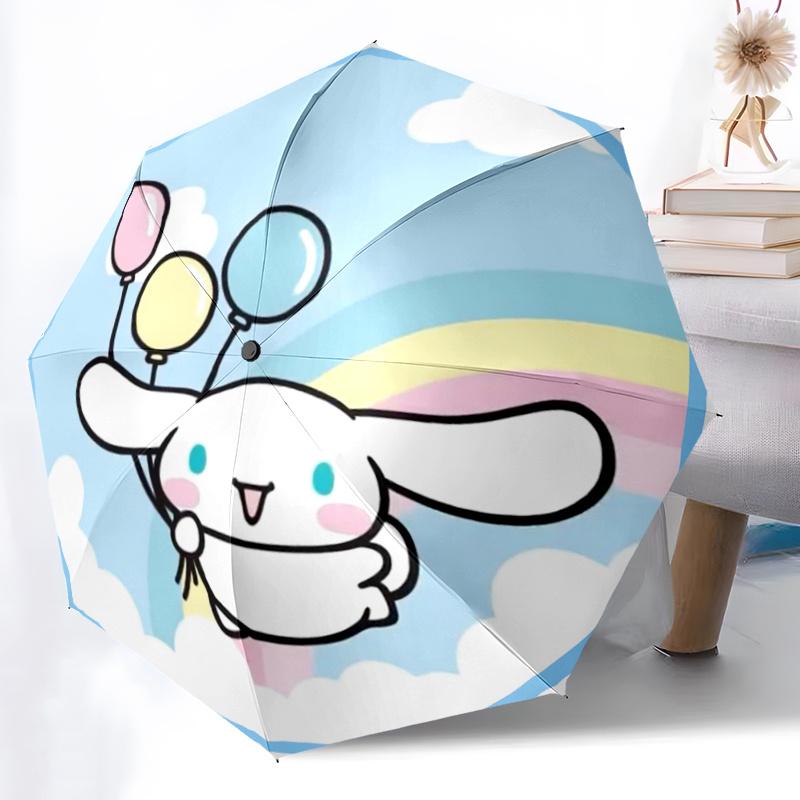 1pc Cinnamoroll Balloon Outdoor Umbrella - Automatic Opening & Closing, Portable 3-Fold Design, 8-Rib Iron Frame, Festival Gift for Fans, Travelers, D
