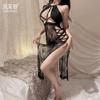 Sexy Underwear Lace Tube Top Perspective Seduction Pajamas Sexy Split Skirt Cheongsam Lace Method