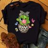 New Womens Tshirt Cute Leopard Cactus Print Top Womens Tshirt Casual Oneck Short Sleeve Streetwear FeUnisex Top Tshirt