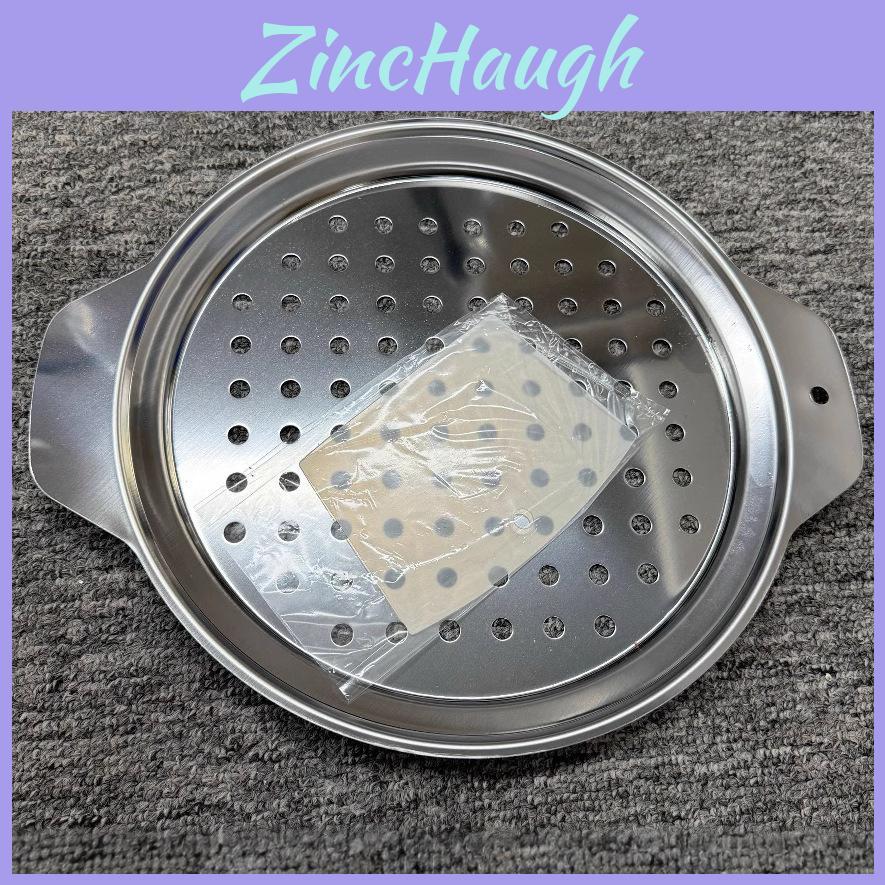 Round Stainless Steel Steaming Plate With Drainage Mesh For Home Cooking And Meal Prep