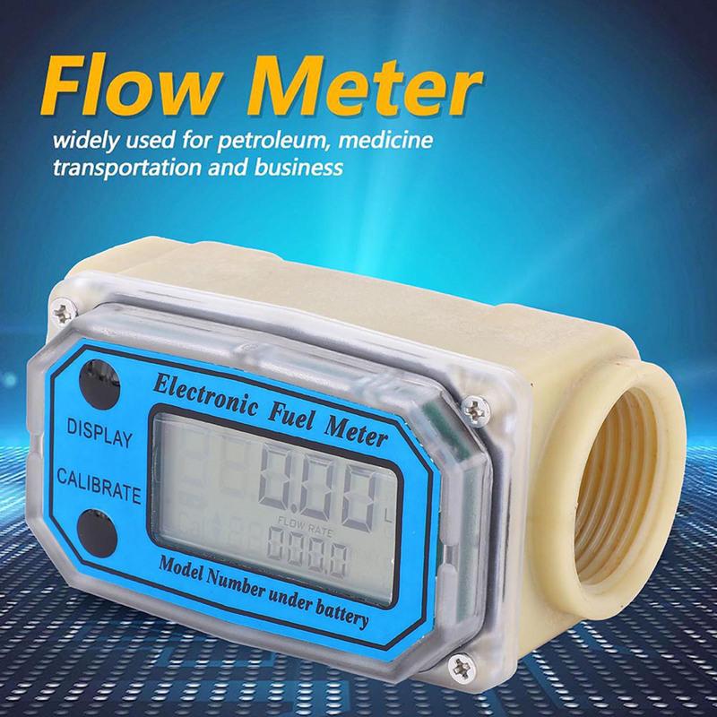 Digital Fuel Meter Fuel Meter Mini Digital Turbine Flowmeter Fuel Meter 10‑90L/min 1" BSPT Turbine Flowmeter