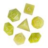 Набор кубиков Cusdie из лимонного жадеита для D&D, ручная работа, с коробкой, 7 многогранных кубиков D&D для настольных игр, коллекция, подарок