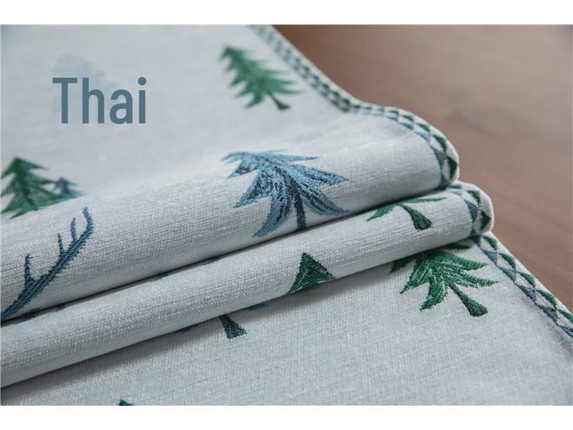 Modern Chenille Tassel Christmas Table Runner - Simple, Fresh, Polyester Tablecloth