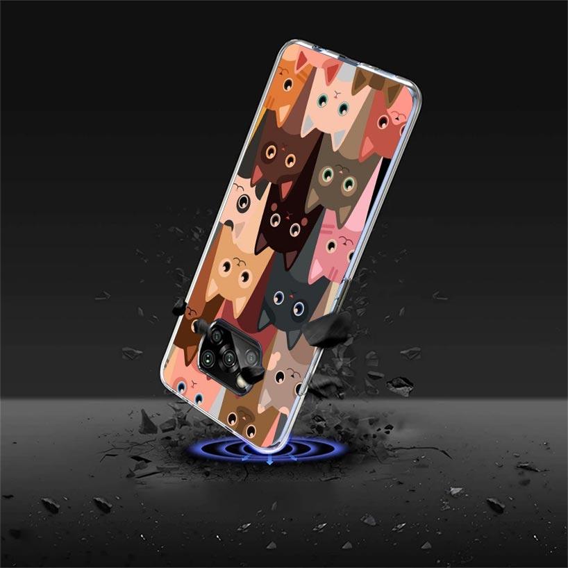 Cartoon Cute Cats Background Case Phone Cover for Xiaomi Poco X3 Nfc X5 X6 X7 X4 Gt F6 F5 Pro F4 F3 M5S M5 M4 M3 5G Trend Fundas