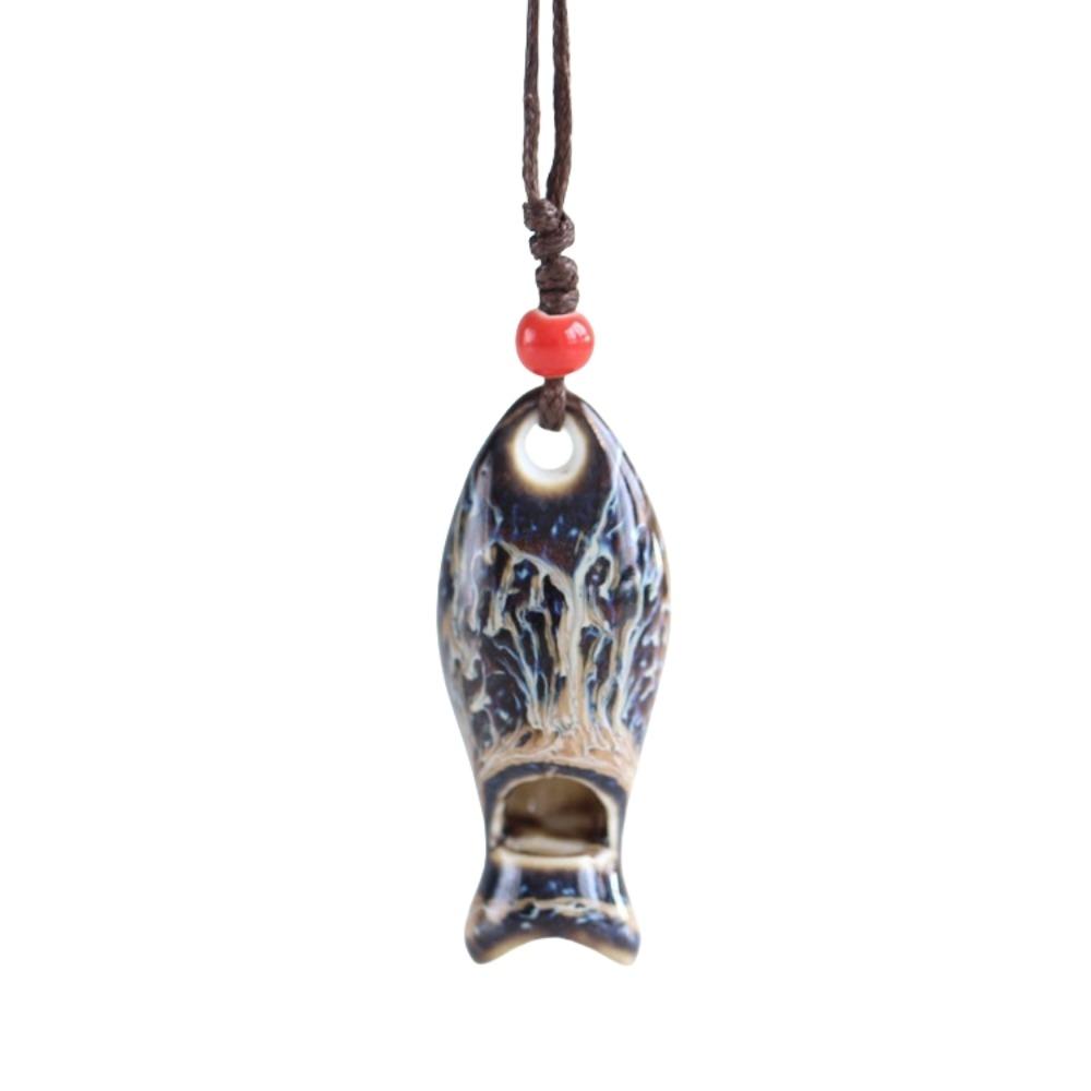 Chinese Style Porcelain Necklace Delicate Boho Ethnic Necklace Gifts Personalized Whistle Friend