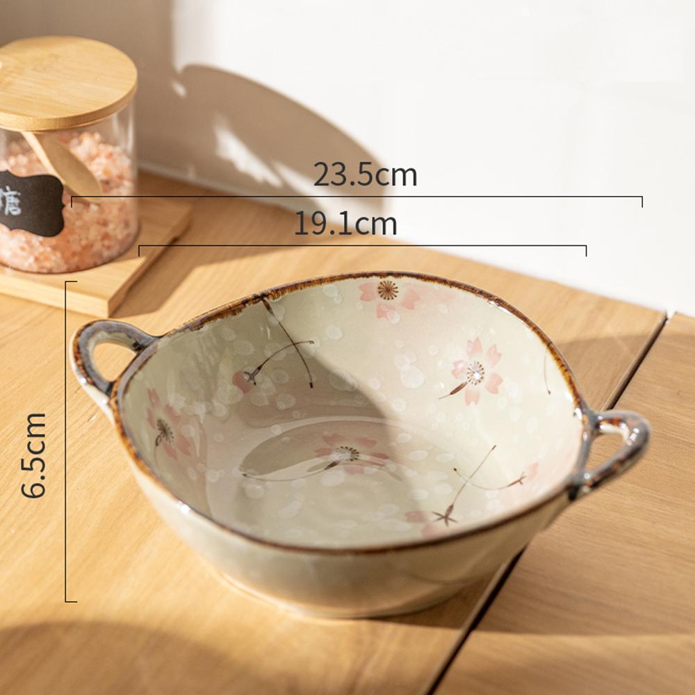 7,5-дюймовая японская домашняя миска для лапши, керамическая миска для супа с ручкой, миска для салата, пасты, кухонная посуда, микроволновая печь, посуда для выпечки