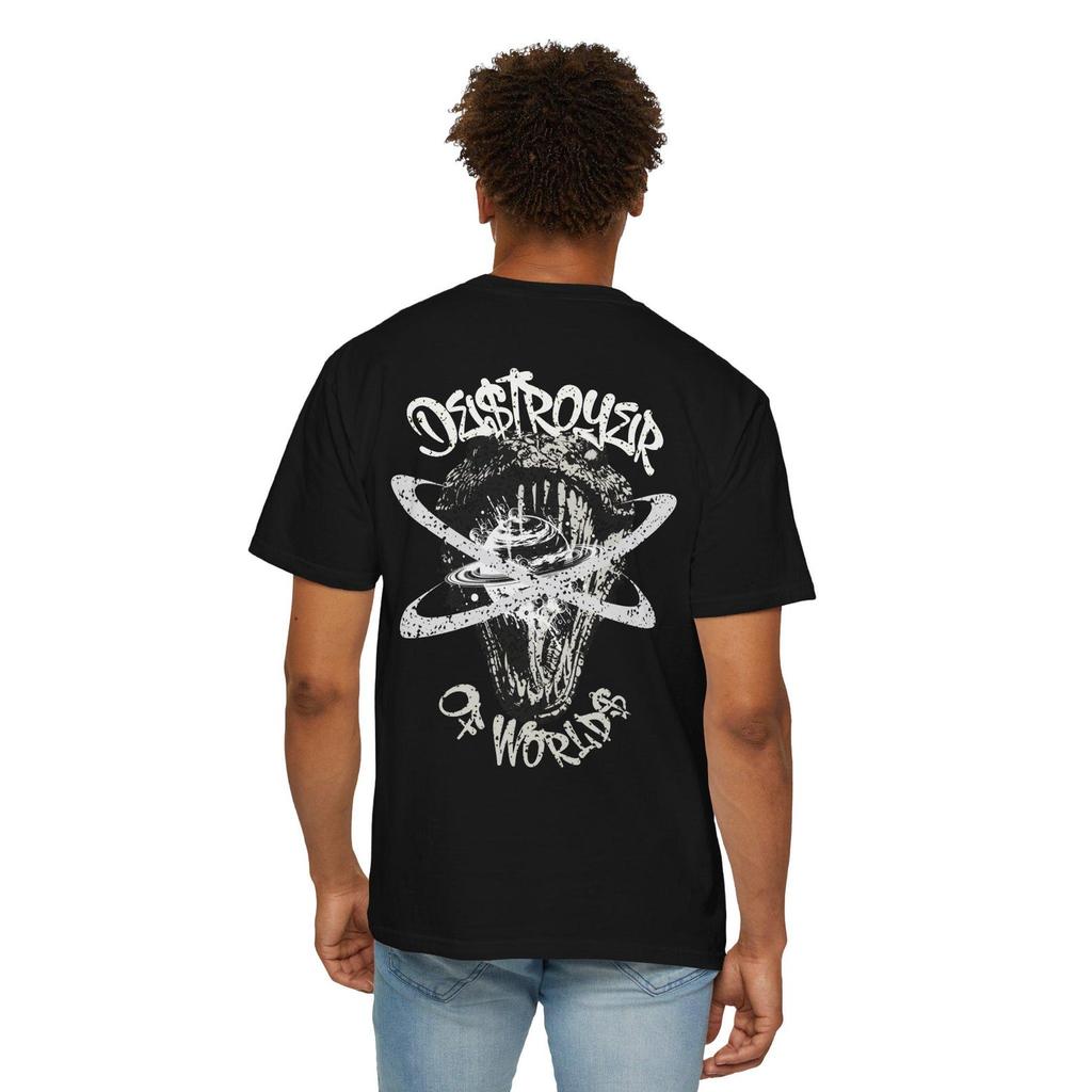 Destroyer of Worlds Snake Chaos T-shirt | Atomic Street Art, Space Science Vibe