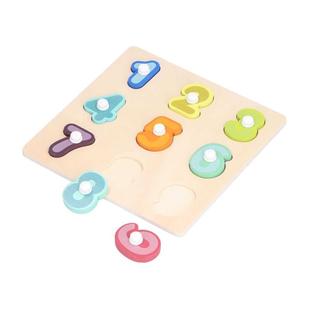 Wooden Peg Puzzles Toys Toddler Educational Knob Learning Puzzle Board Toys for KidsNumber