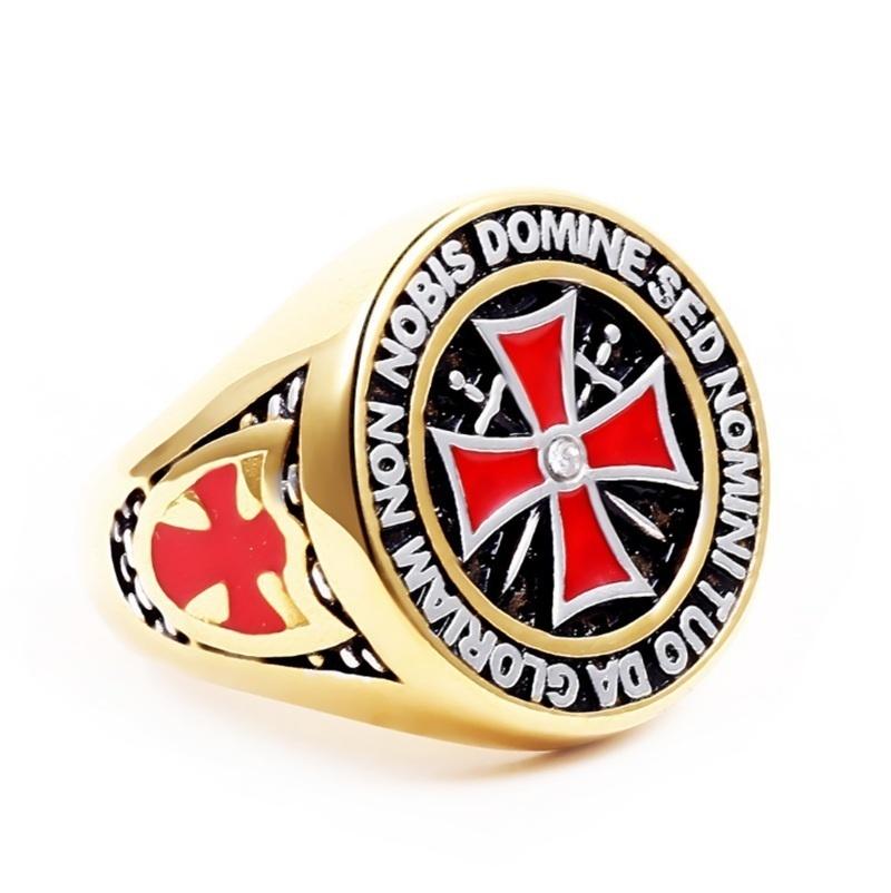Punk Rock Crusader Cross Rings for Men Knight Templar Knight Symbol Ring Male Jewelry
