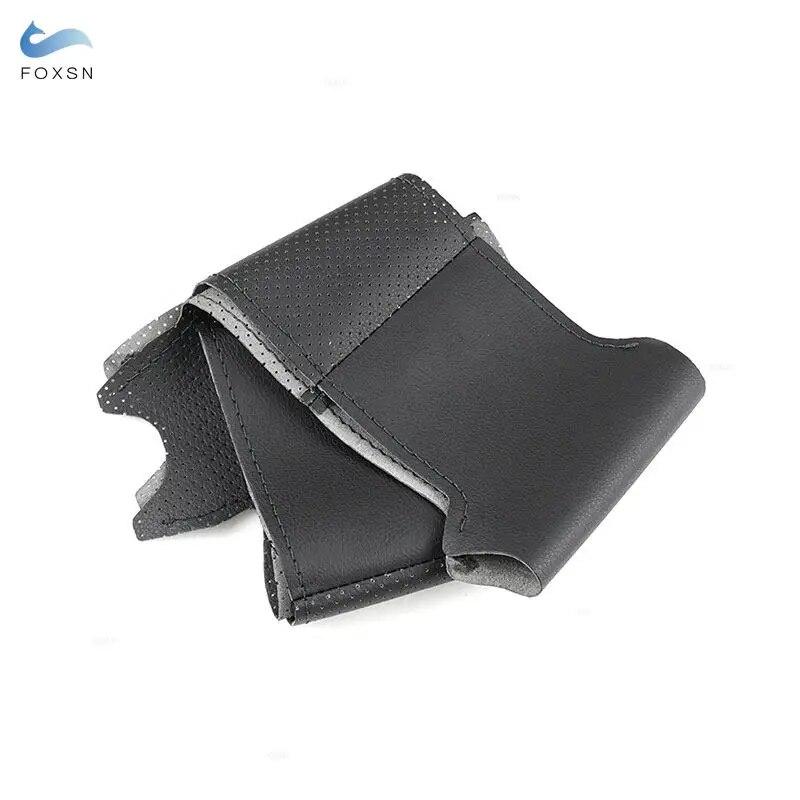 Car Steering Wheel Cover For Nissan Teana Murano Z51 Elgrand Quest 2013 Black Perforated Microfiber Leather W/ Needles & Threads