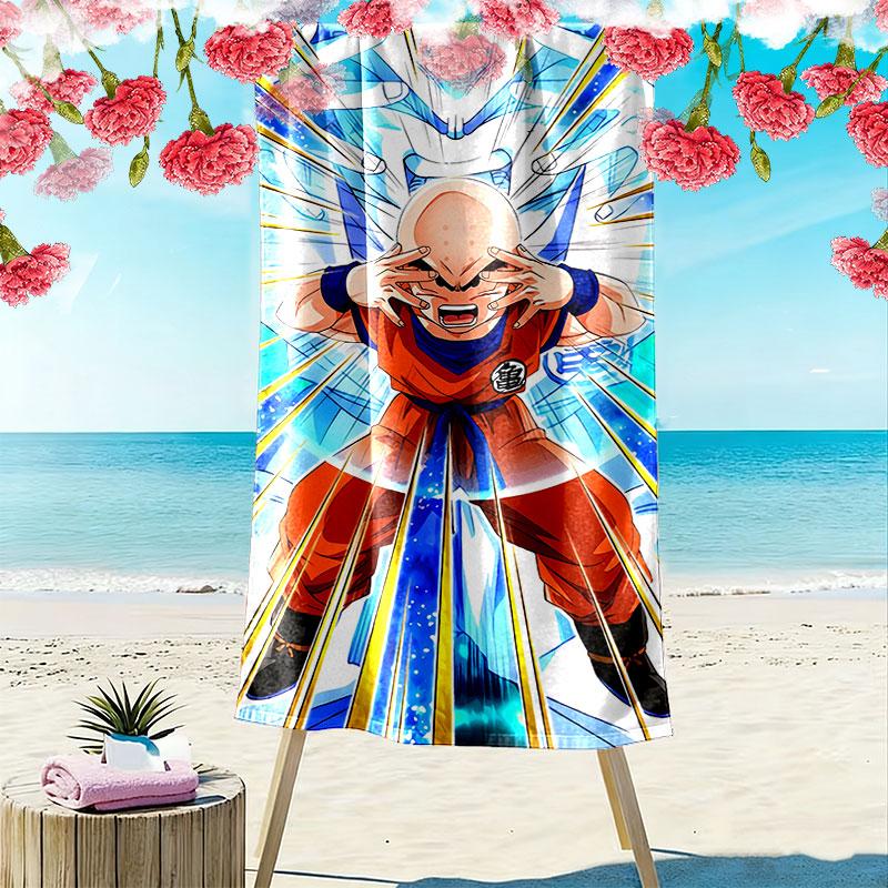 Dragon Ball Print Beach Towel, Large Soft Quick Dry Towel for Beach Camping Swimming