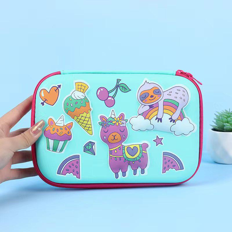 Квадратный пенал из ЭВА с рисунком - большая вместимость для студентов и взрослых