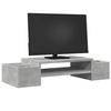 VidaXL Support de moniteur avec rangement gris béton bois d'ingénierie, support de moniteur pour bureau, étagère de 854682