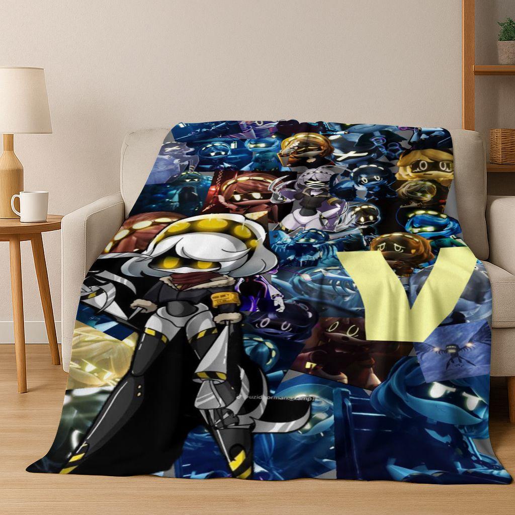 Cartoon Murder Drones Uzi Robot Art Flannel Blanket,Cozy Soft Throw Blanket for Home Bedroom Bed Sofa Picnic Cover Gift Kids
