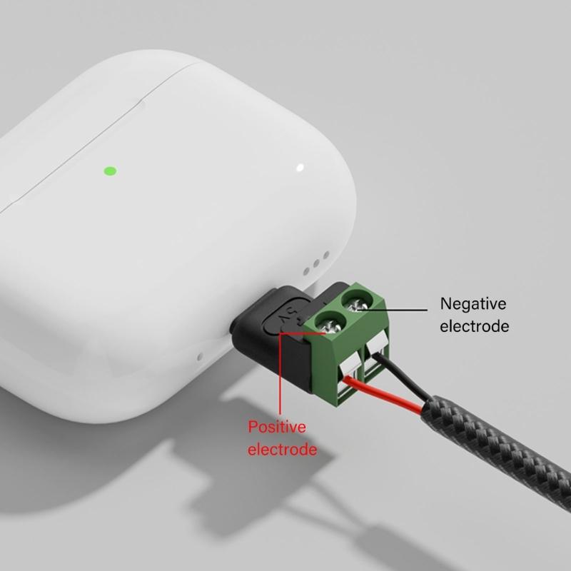 Адаптер Micro USB на безпаечные 2-контактные клеммы для зарядки 5V3A телефонов, планшетов, вентилятора, лампы. Micro USB Male на 2-контактные клеммы