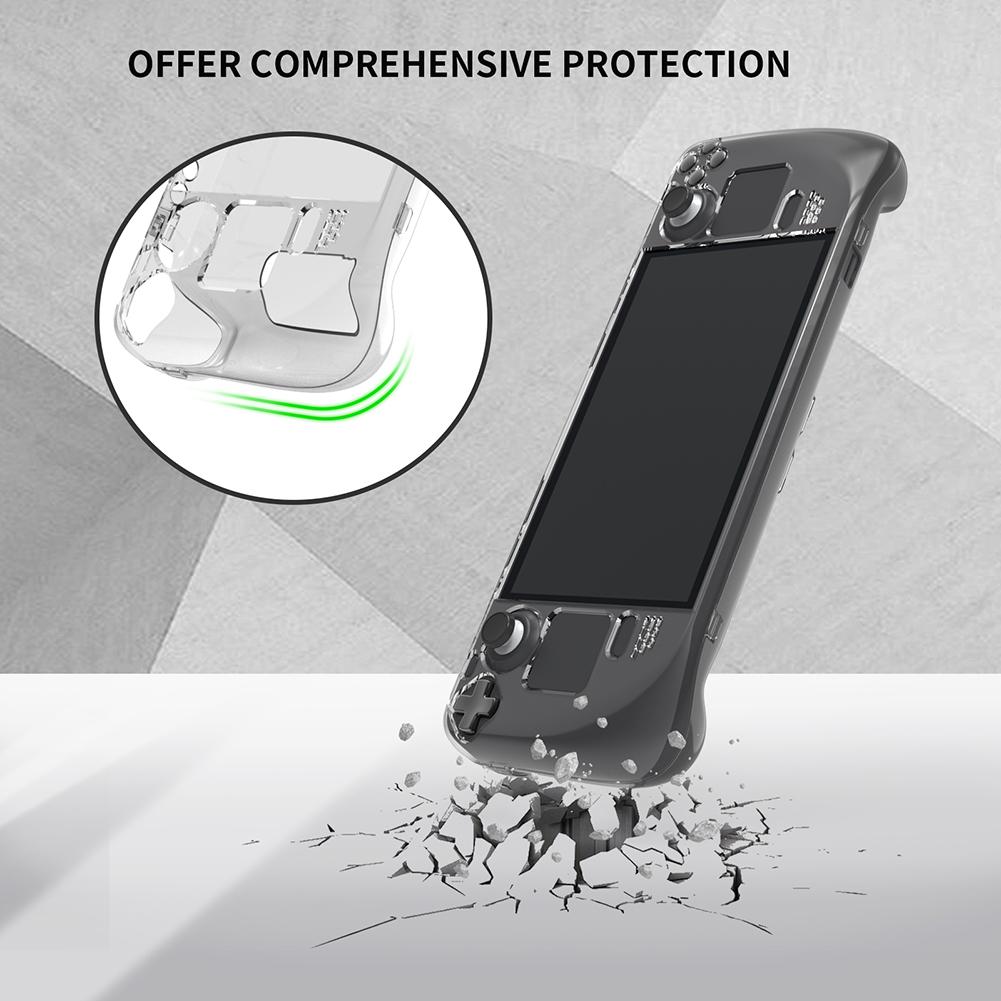 Anti Slip PC Shell Back Case Fit Game Console Cover Accessory for Steam Deck Crystal Clear Game Console Cover