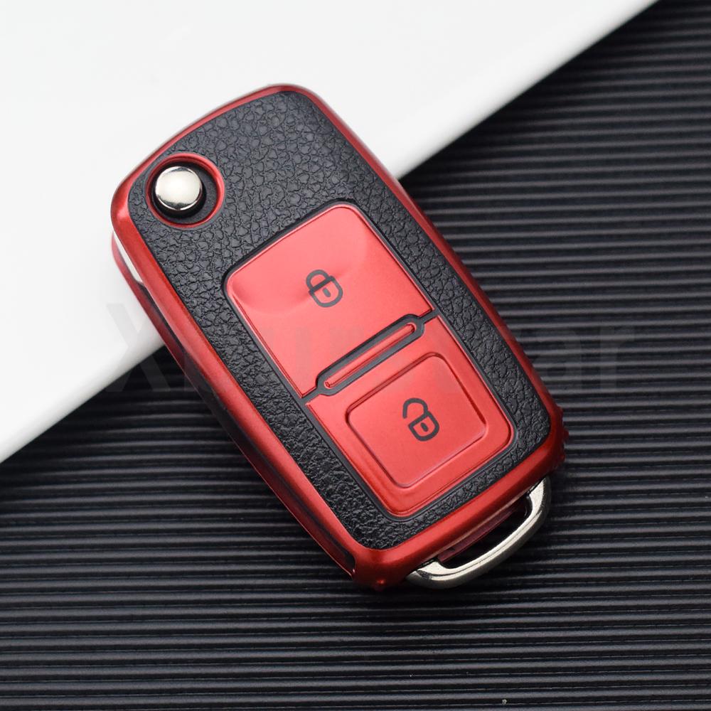 Для VW Volkswagen Golf 4 5 6 MK4 Amarok Polo Bora Jetta Altea Alhambra Passat Beetle Caddy Tiguan Чехол-накладка из ТПУ для ключа автомобиля