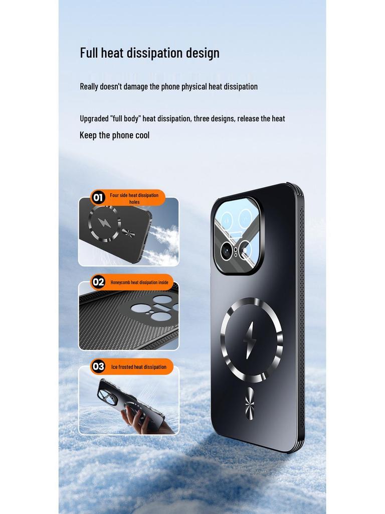 Магнитный защитный чехол-сота для отвода тепла IQOO15 с интегрированной линзой