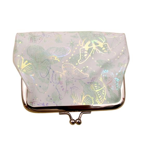 Butterfly Print Coin Purse, Women Small Change Purse, Gradient Butterfly Kiss Lock Closure Pouch for Coins Cards Cash