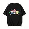 Летняя Милая Футболка с Групповым Принтом Персонажей Sanrio Повседневная Футболка с Коротким Рукавом для Мамы и Дочери Милый Семейный Комплект Одежды Топ