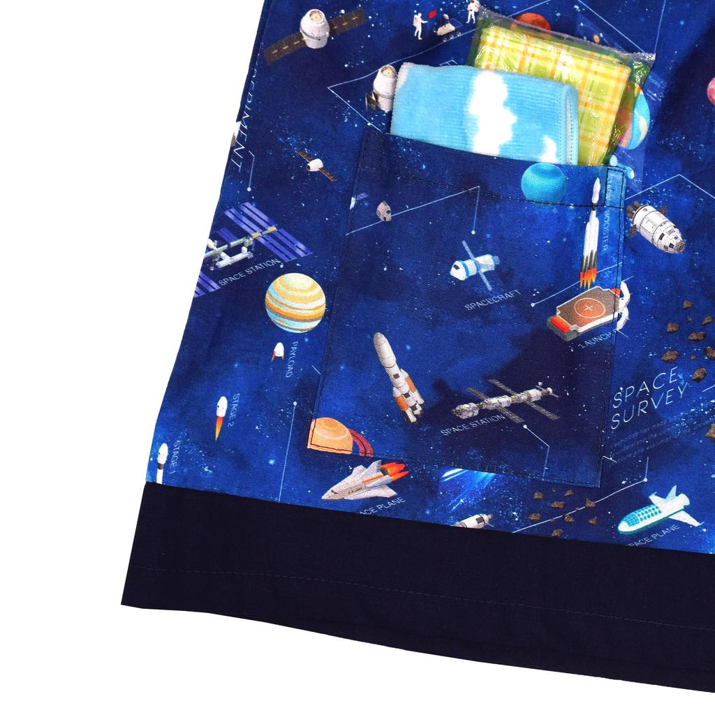 КРАСОЧНЫЙ КОНФЕТНЫЙ СТИЛЬ Smock (120-130cm) Набор из 2 предметов «Исследование планеты будущего и космический корабль», крутой детский халат с длинными рукавами для мальчиков, фартук для детского сада