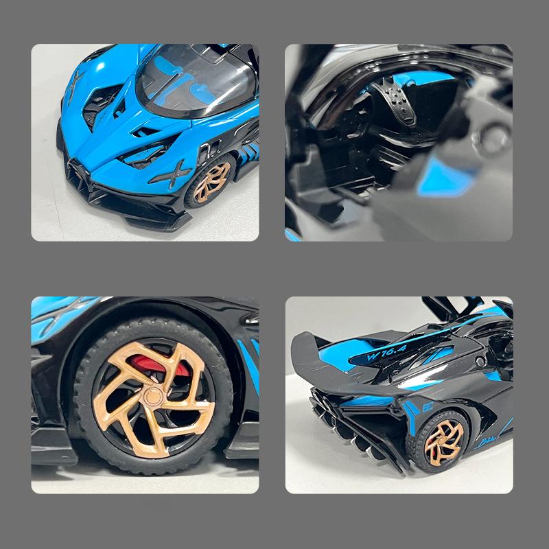 1/32 Bugatti Bolide Supercar литая игрушечная модель автомобиля со звуком и светом детские игрушки коллекционные предметы подарок на день рождения