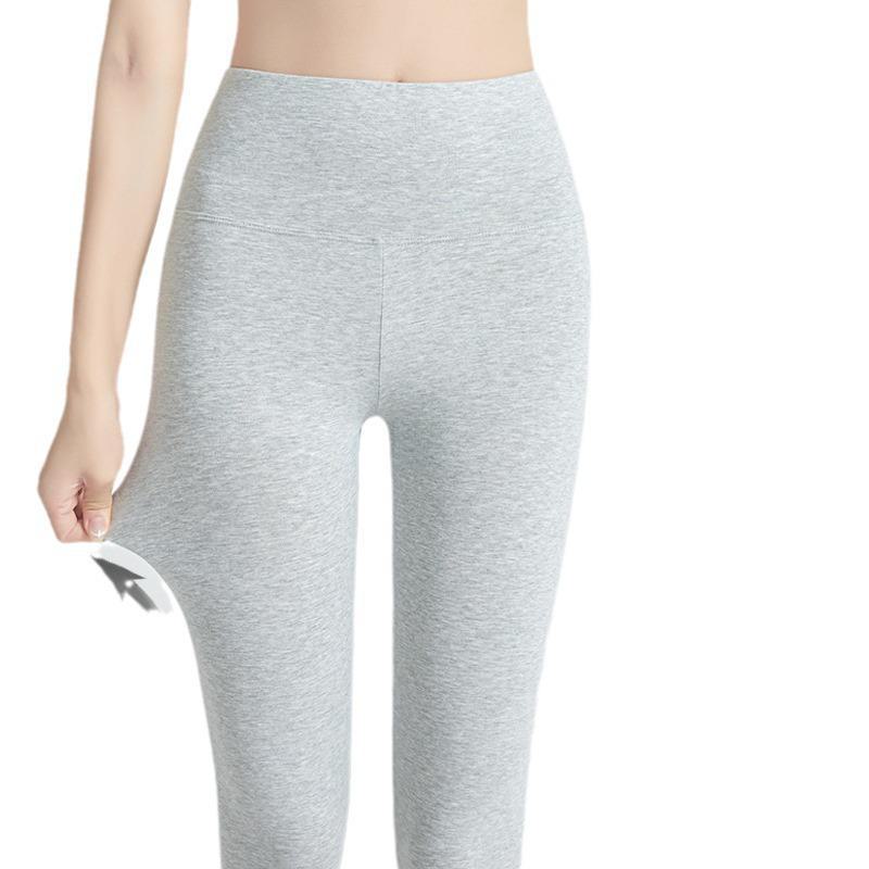 Женские антибактериальные теплые брюки из чистого хлопка с высокой талией - Осень/Зима