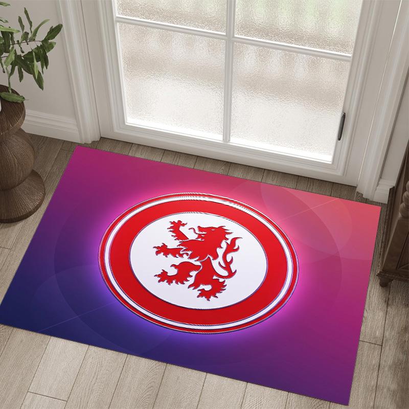 Middlesbrough Football Design Crystal Velvet Carpet Cozy Non?Slip Printed Rug For Bedroom Living Room Entrance