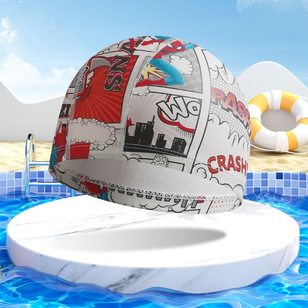 Детские шапочки для плавания из полиуретановой ткани, эластичные шапочки для плавания, дайвинга, шапочки для мальчиков и девочек