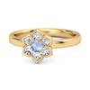 Moonstone Floral Cluster Ring - 925 Sterling Silver Gold Vermeil