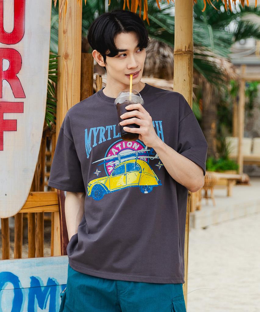 ALVINCLO Myrtle Beach Oversized Short Sleeve T-Shirt Ast4540 (6 Colors) (Type B)