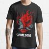 100% Cotton Summer Men T Shirts Vintage Samurai Retro Japanese Gaming 2077 Art Gam Printed Casual Top Tees