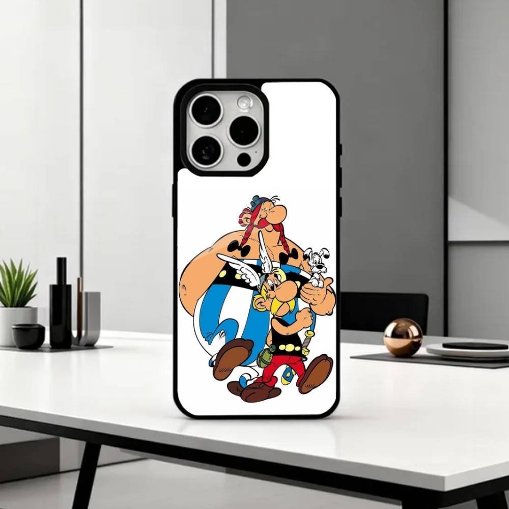 A-Астерикс C-Мультфильм O-Обеликс Чехол для телефона для iPhone17,16,15,14,13,12,11 Plus,Pro Max Магнитный для Magsafe Беспроводная зарядка