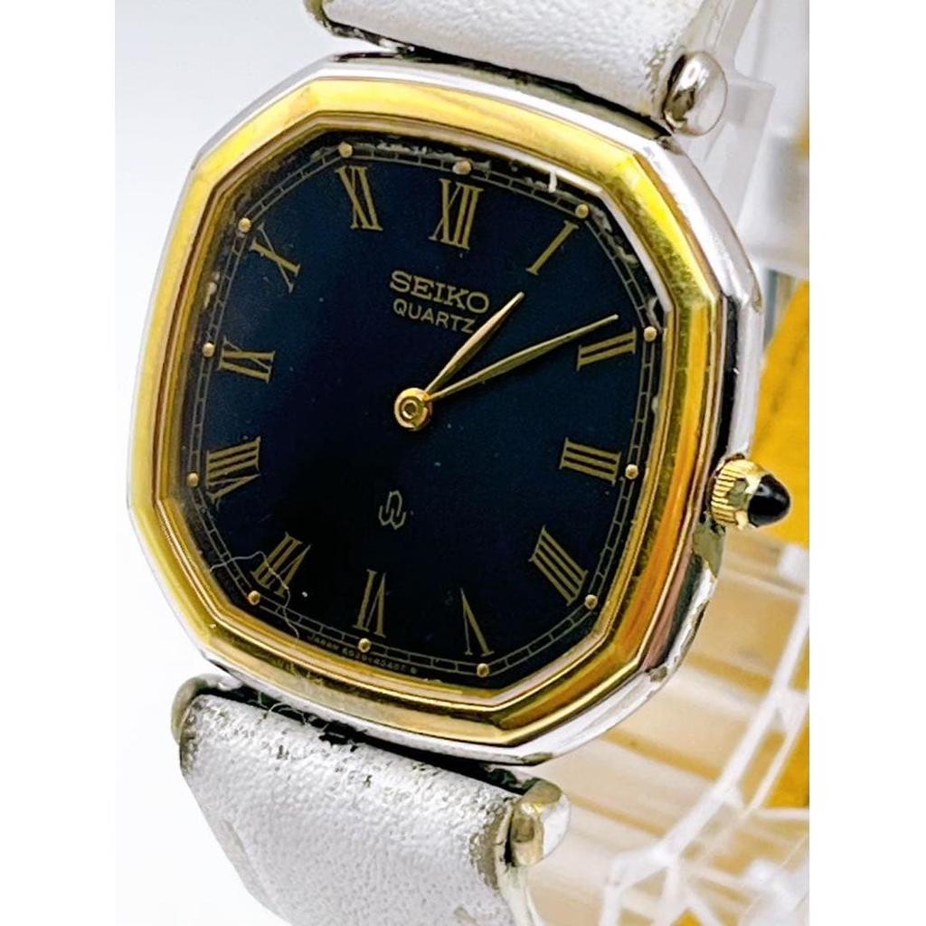Used SEIKO Watch Working Item 6020-5750 Battery Replaced Black