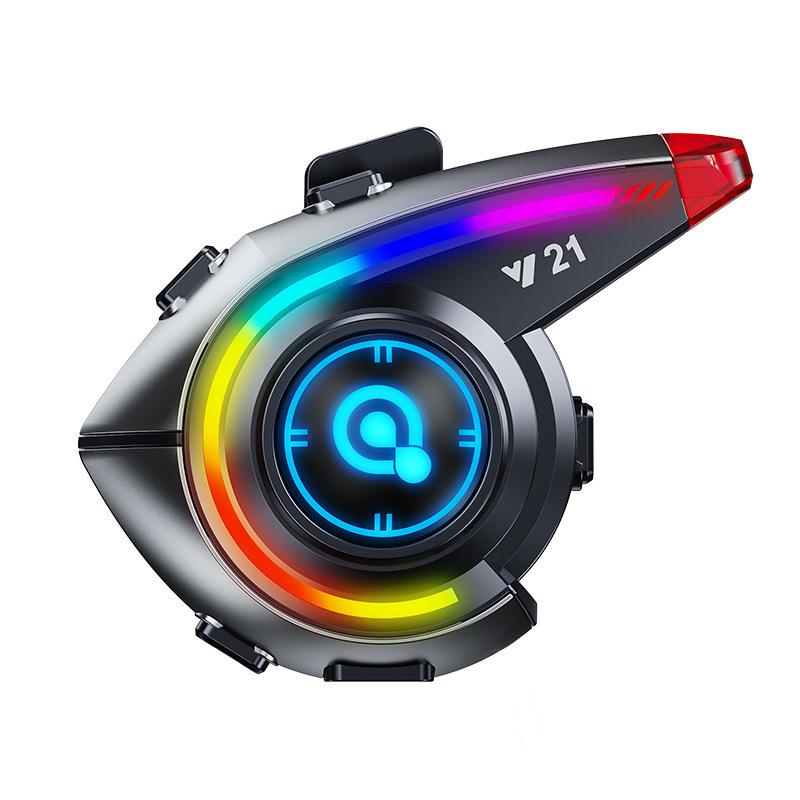 Bluetooth-гарнитура для шлема Y21: Водонепроницаемый, Пылезащищенный, RGB-подсветка, Мощный бас