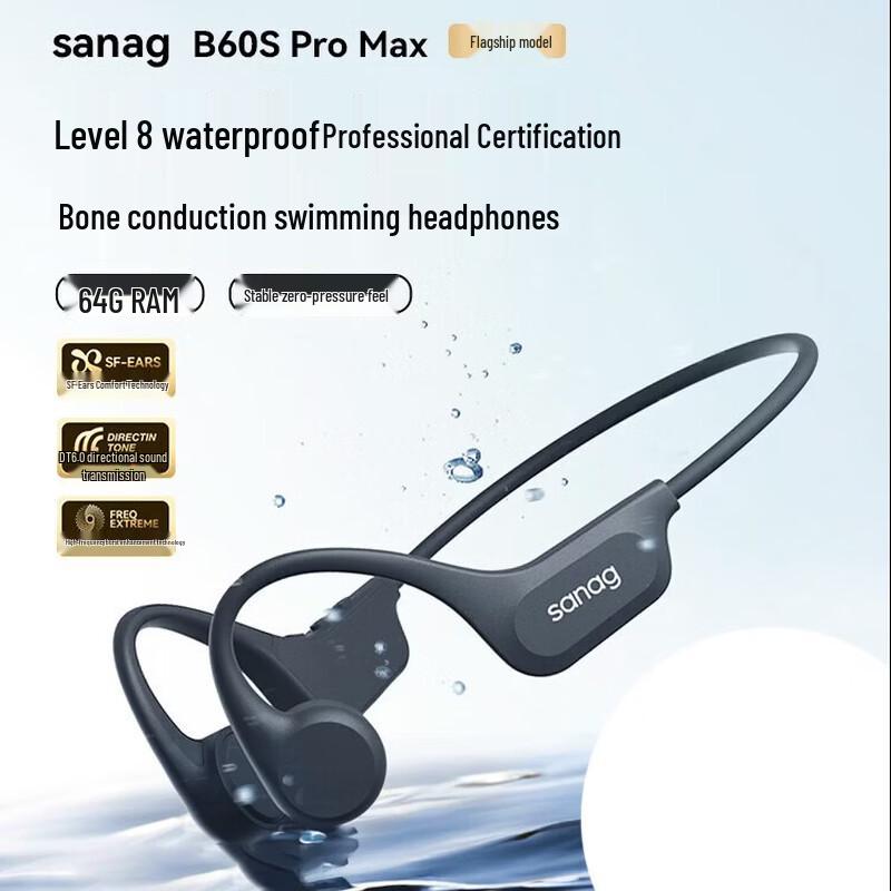 Спортивные наушники Sanag B60S Pro 64 ГБ с костной проводимостью, открытого типа