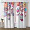 2pcs Colorful Moroccan Pattern Lantern & Crescent Curtains   Perfect for Ramadan/Eid Window Decor  Rod Pocket Curtains