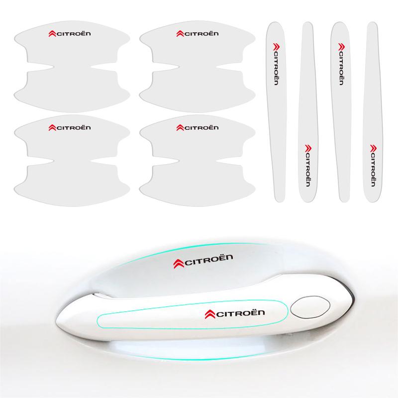 FRPM6 8pcs Car Door Handle Stickers Transparent Protector Film For Citroen C1 DS3 C2 C3 Vts C4 Saxo C4L C5 C6 C8 Xsara C3-XR Picasso