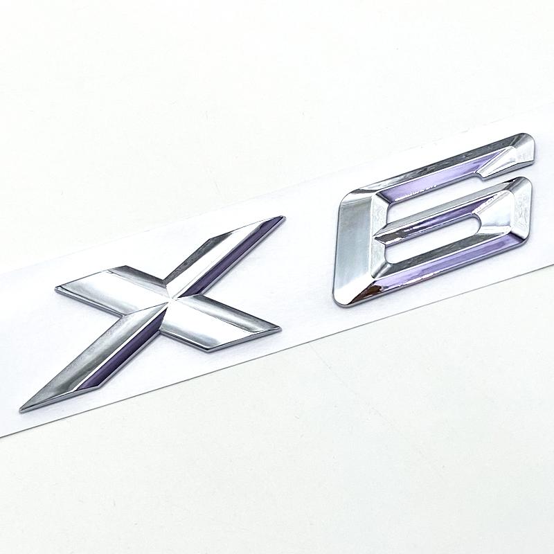 3D ABS Black Chrome Car Letters Rear Trunk Badge X6 Logo For BMW X6 Sticker Emblem X6 Lettering Accessories pdzr82