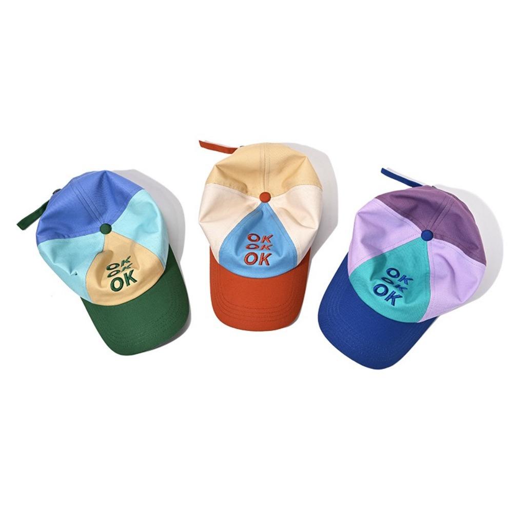 Breathable Baseball Cap Colorful Embroidered Letters Sunscreen Cap Camping Hat  Spring Summer