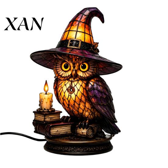 Mystical Mantel Decor Gothic Witch Hat Night Light, Warm Glow Acrylic Halloween Decorative Lamp, Vintage Cozy Fall Decorations Spooky Home for