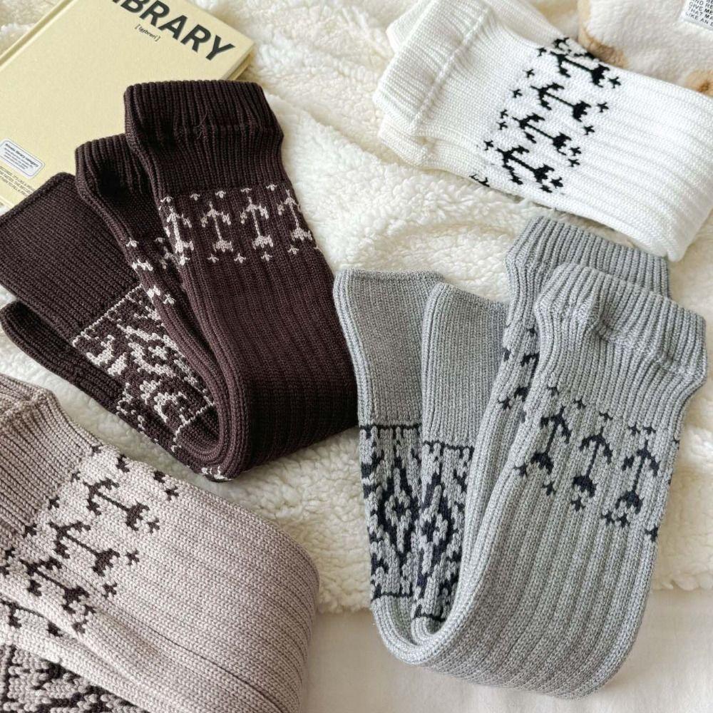 Patchwork Maillard Leg Warmer Lolita Knitted Leg Covers Fashion Leg Socks Fall Winter