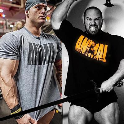 Летняя футболка для фитнеса и спортзала, свободная мужская хлопковая футболка для бодибилдинга, мужская футболка, свободная спортивная футболка с коротким рукавом