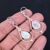 Серьги из натурального радужного лунного камня, твердые серьги из стерлингового серебра 925 пробы, серьги ручной работы, ювелирные изделия, подарок для женщин и девочек, E-167