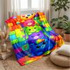Rainbow Cat Christmas Theme blanket Lightweight Warm Flannel Blanket Decorative Throw Blanket for Home Decoration