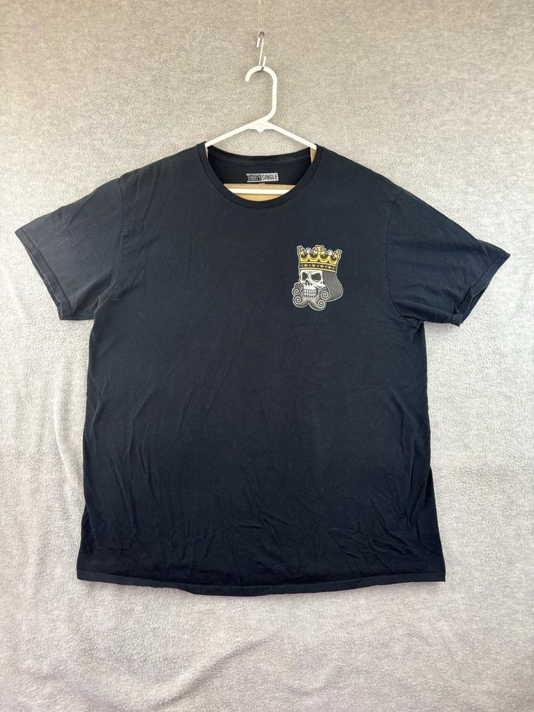 Thirty Single T-Shirt Size XL Skeleton King Of Spades Playing Card Black