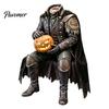 Rustic Gothic Home Accents Resin Headless Horseman Statue with LED Warm Glow, Lighted Halloween Spooky Fall Table Centerpiece Sculpture, Tabletop