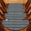 3Pcs / 5Pcs Stairs Mat Anti-dust Non-slip Flannel Indoor Family Bullnose Carpet for Home
