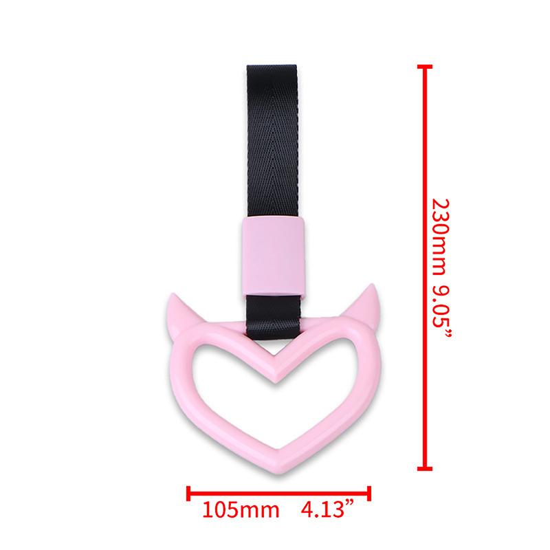 Цветной автомобильный буксировочный ремень Tsurikawa Ring Heart JDM Train Bus Handle Strap Styling Drift Charm Strap Auto Accessories
