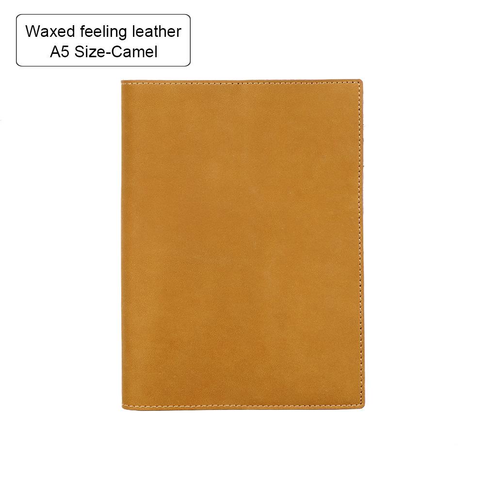 100% Genuine Leather Cover A5A6B6 Sketchbook Planner with Grid Blank Insert Retro Notebooks and Journals Diary Cover Stationery